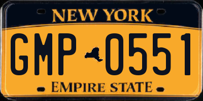 NY license plate GMP0551