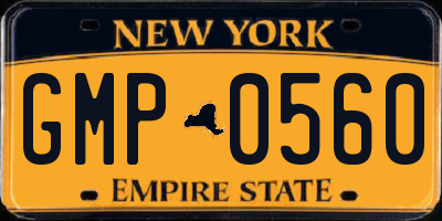 NY license plate GMP0560