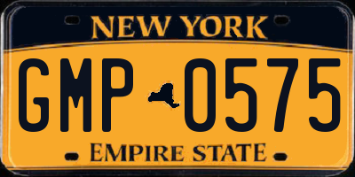 NY license plate GMP0575