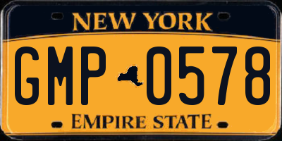 NY license plate GMP0578