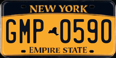 NY license plate GMP0590