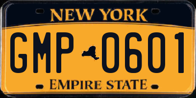 NY license plate GMP0601
