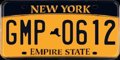 NY license plate GMP0612