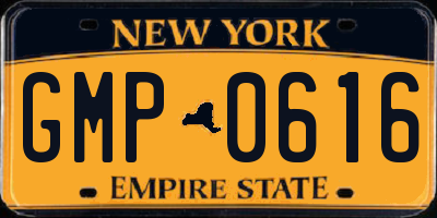 NY license plate GMP0616