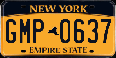 NY license plate GMP0637