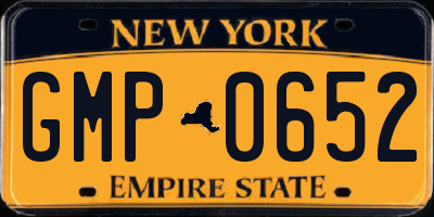 NY license plate GMP0652