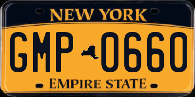 NY license plate GMP0660