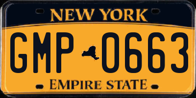 NY license plate GMP0663