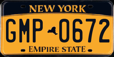 NY license plate GMP0672