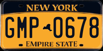 NY license plate GMP0678
