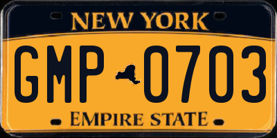NY license plate GMP0703
