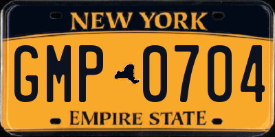 NY license plate GMP0704