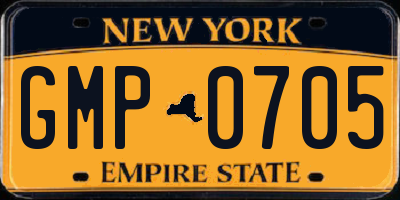 NY license plate GMP0705