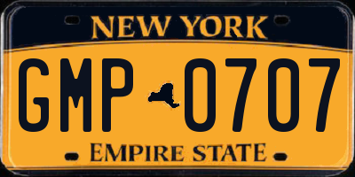 NY license plate GMP0707