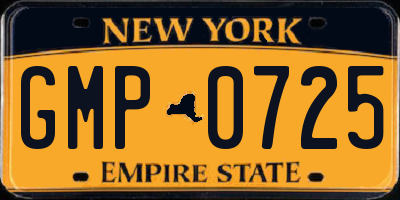 NY license plate GMP0725