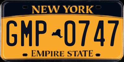 NY license plate GMP0747