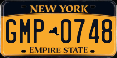 NY license plate GMP0748