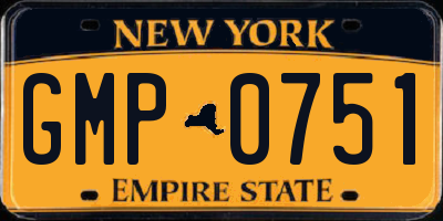 NY license plate GMP0751