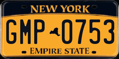 NY license plate GMP0753