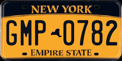 NY license plate GMP0782