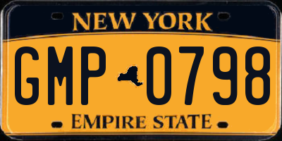 NY license plate GMP0798