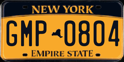 NY license plate GMP0804