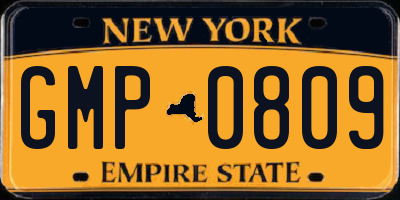 NY license plate GMP0809