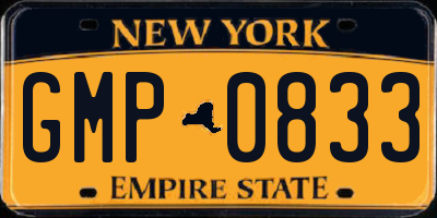 NY license plate GMP0833