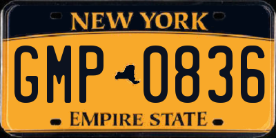 NY license plate GMP0836