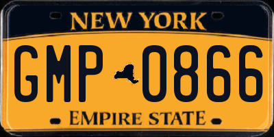 NY license plate GMP0866