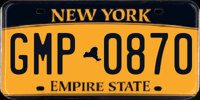 NY license plate GMP0870