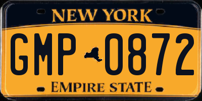 NY license plate GMP0872
