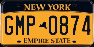 NY license plate GMP0874