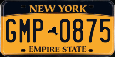 NY license plate GMP0875