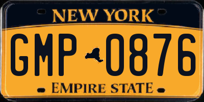 NY license plate GMP0876