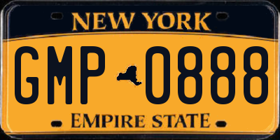 NY license plate GMP0888