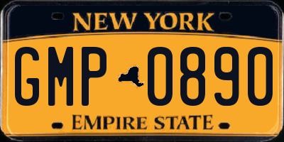 NY license plate GMP0890