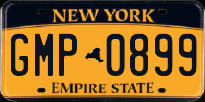 NY license plate GMP0899