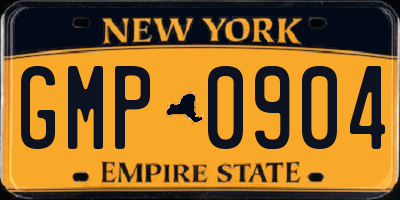 NY license plate GMP0904