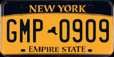 NY license plate GMP0909