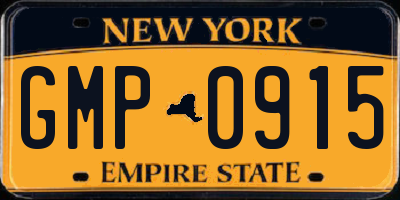 NY license plate GMP0915