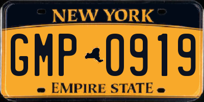 NY license plate GMP0919
