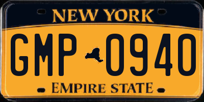 NY license plate GMP0940