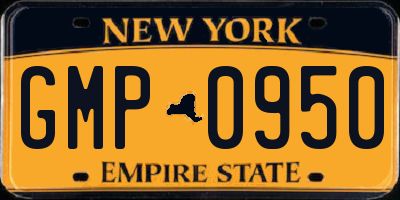 NY license plate GMP0950