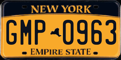 NY license plate GMP0963