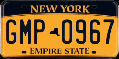 NY license plate GMP0967
