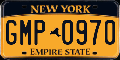 NY license plate GMP0970
