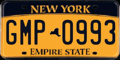 NY license plate GMP0993