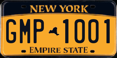 NY license plate GMP1001