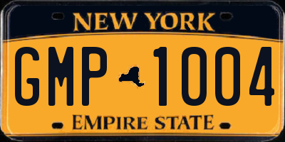 NY license plate GMP1004